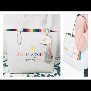 Kate spade arch rainbow large reversible tote